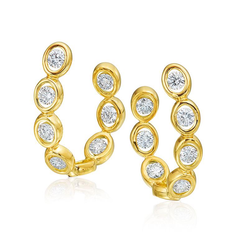 Gumuchian Fils 18K Yellow Gold Oasis Diamond Hoop Earrings