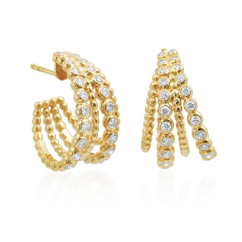 18K Yellow Gold Nutmeg Collection Diamond Earrings