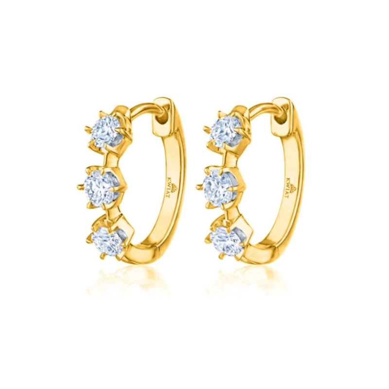 Kwiat 18K Yellow Gold Starry Night Diamond Petite Hoop Earrings