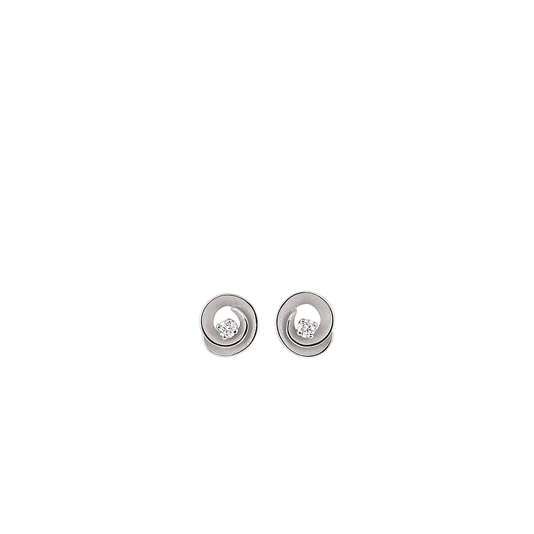 18K White Ice Gold Dune Assolo Diamond Earrings - 1313