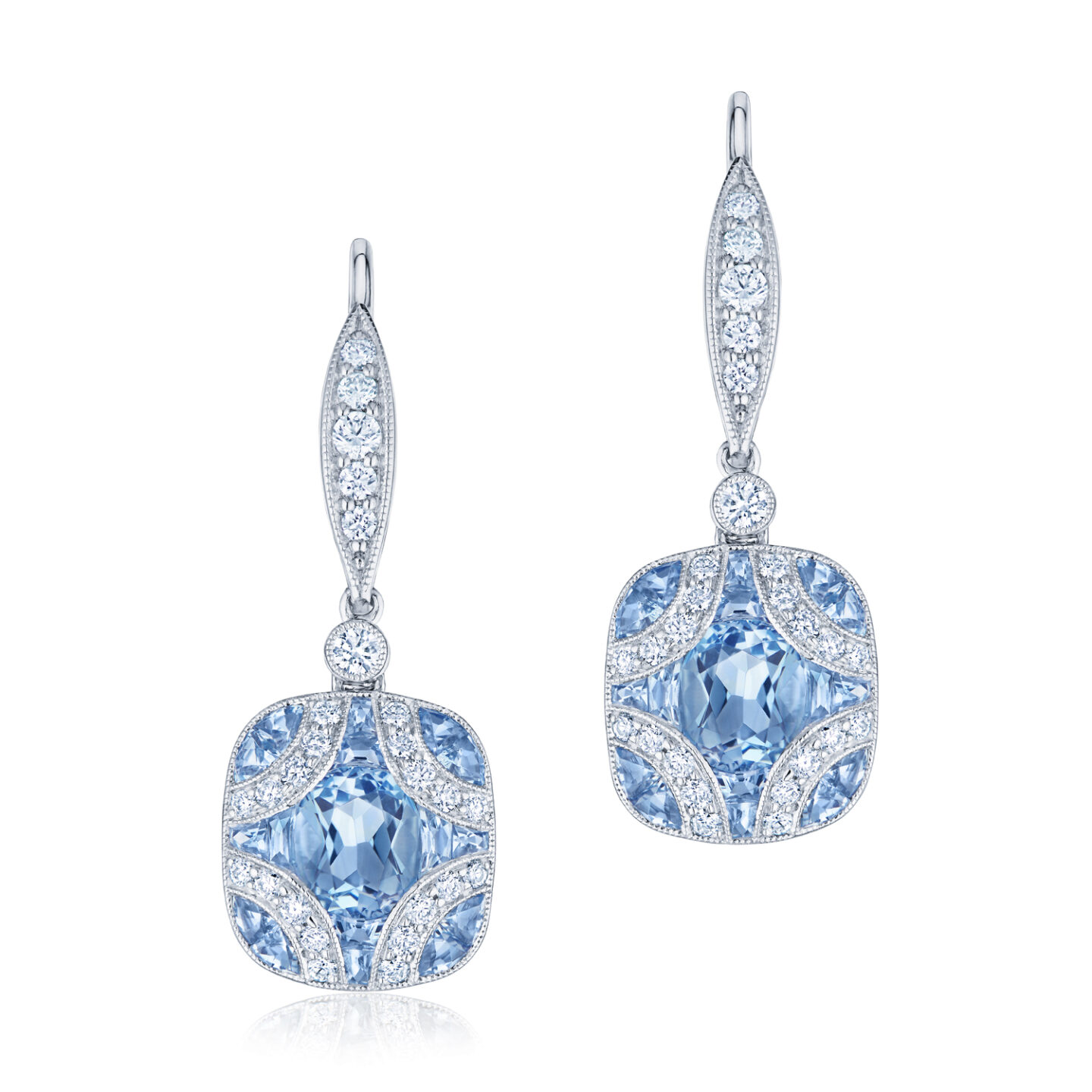 Kwiat 18K White Gold Aquamarine Earrings