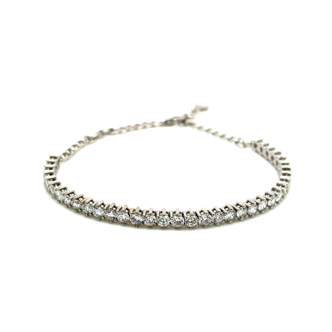 14K White Gold Diamond Choker Tennis Bracelet