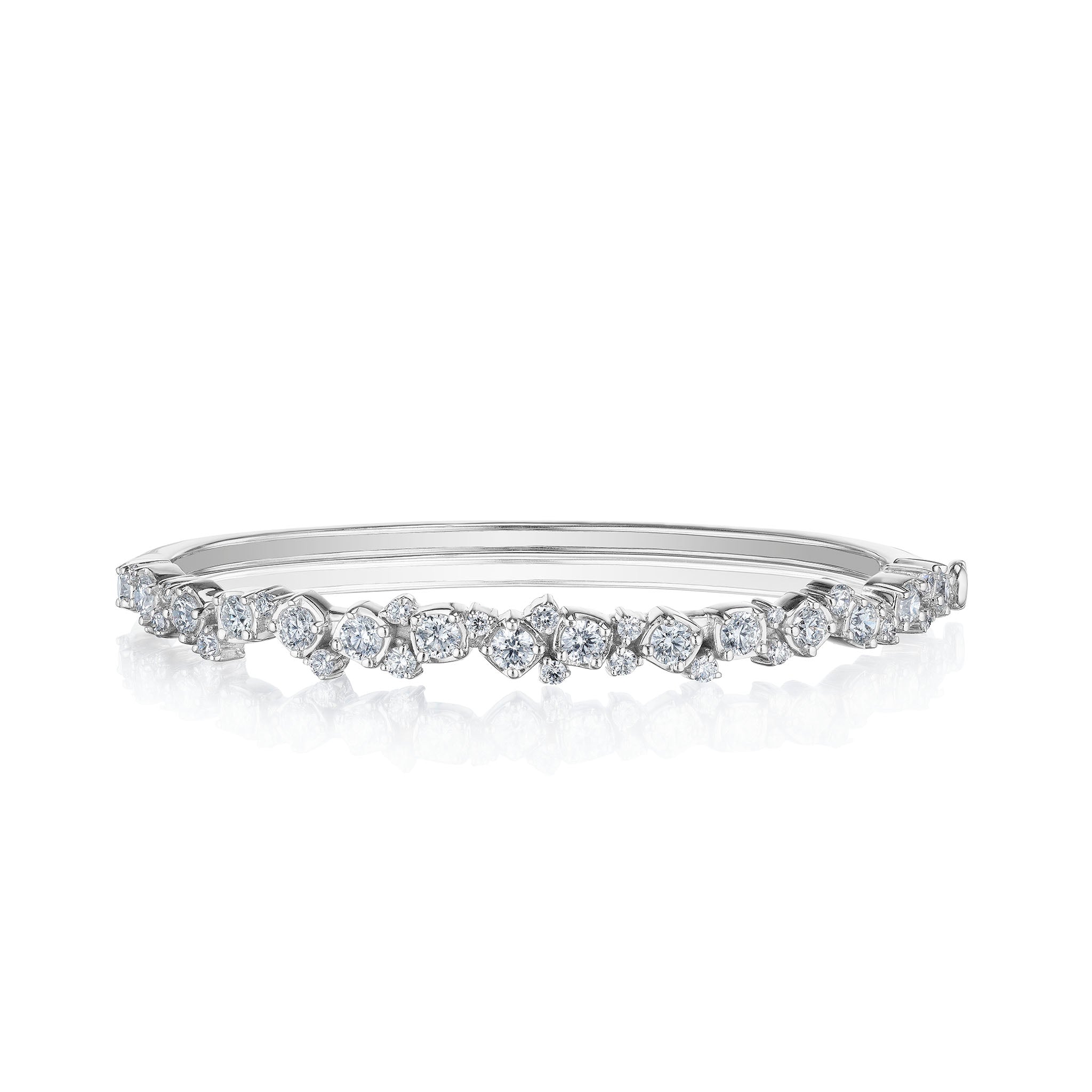 Penny Preville 18K White Gold Diamond Confetti Bangle