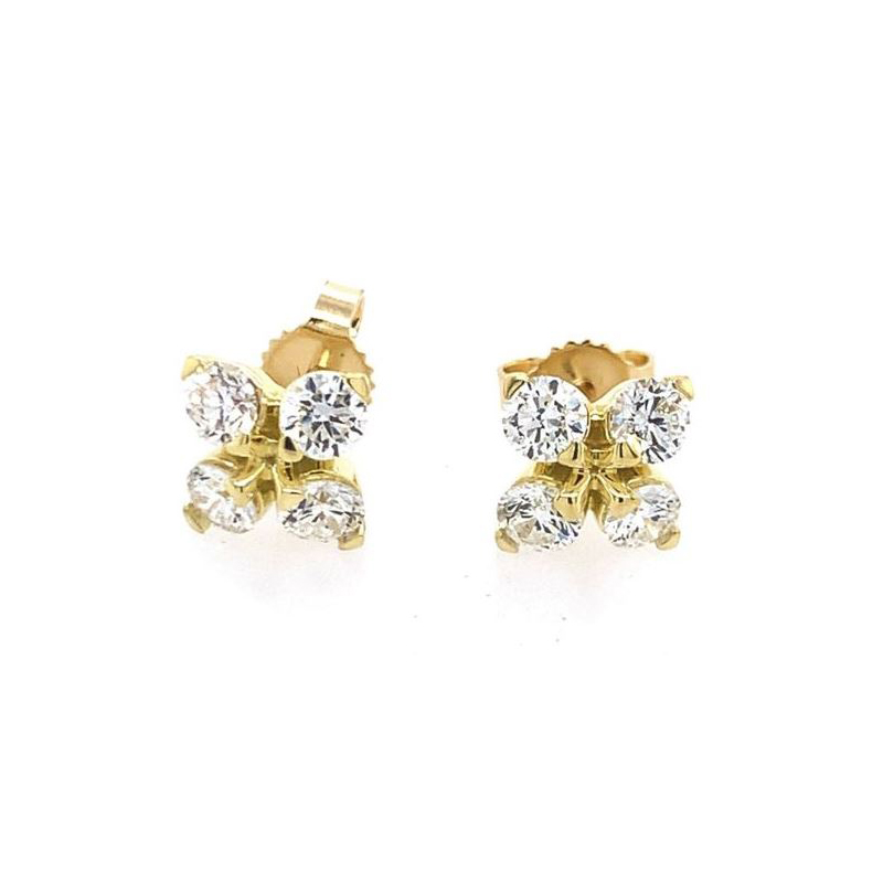 Roberto Coin 18K Yellow Gold Love in Verona Diamond Earrings