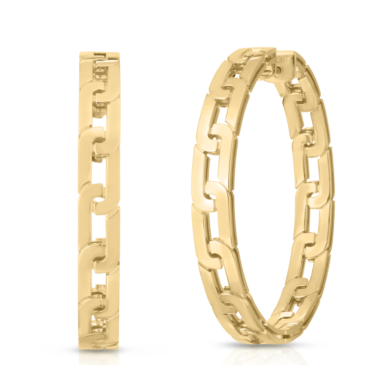 Roberto Coin 18K Yellow Gold Navarra Hoop Earrings