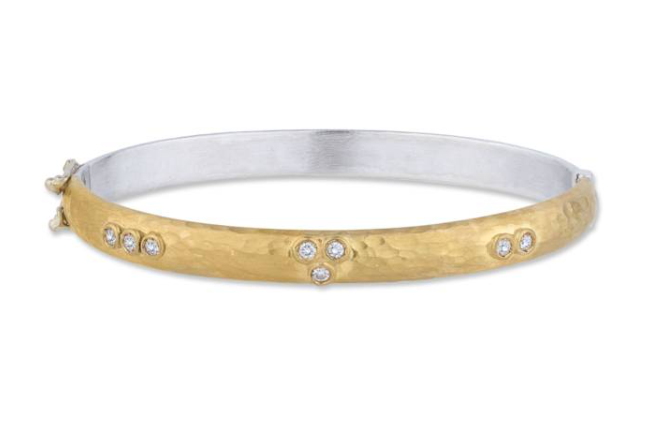 Lika Behar Oxidized Sterling Silver and 24K Yellow Gold Diamond Bracelet itemprop=