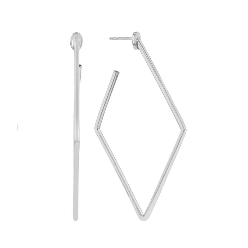 Roberto Coin 18K White Gold Perfect Hoops Collection Earrings