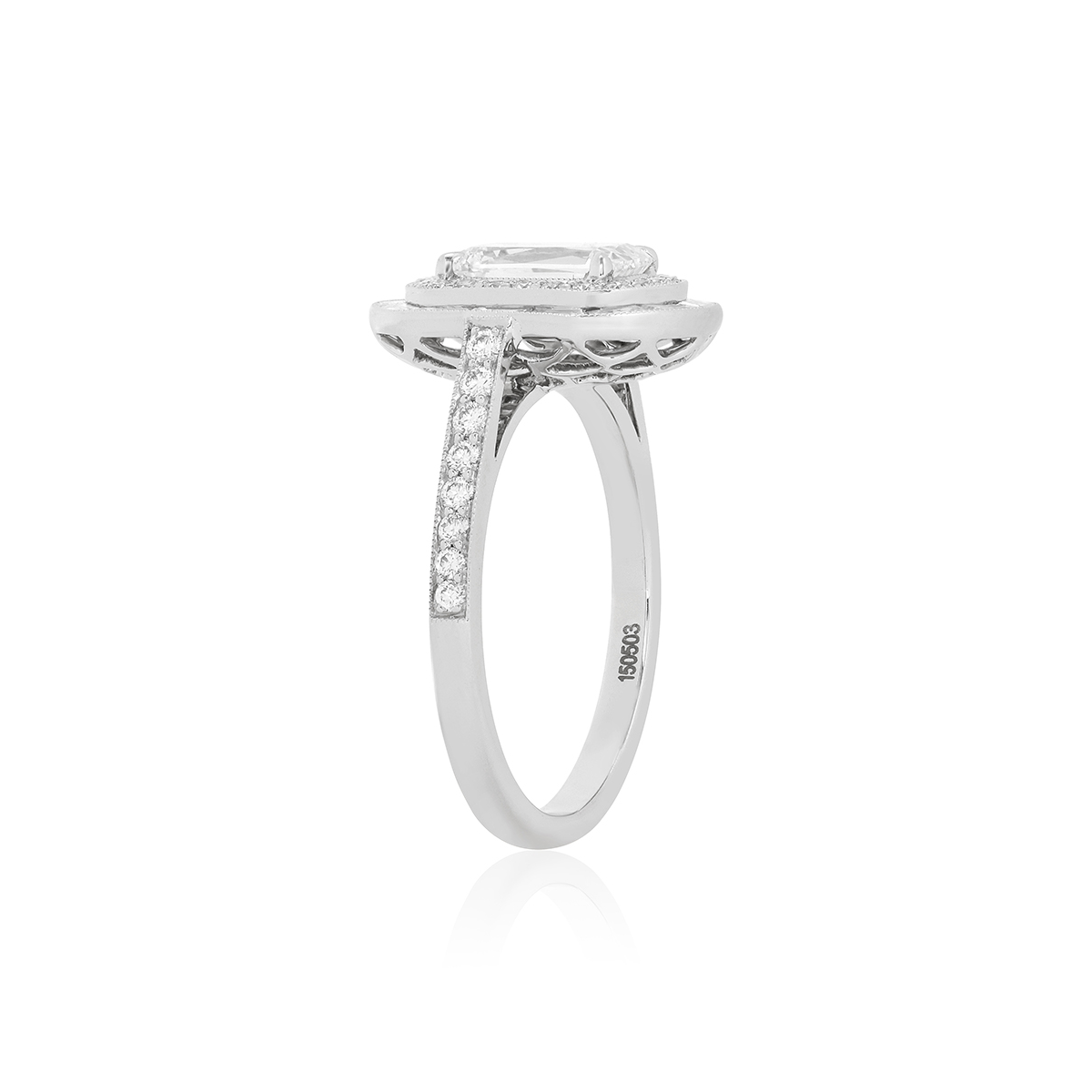 Kwiat Platinum ASHOKA Diamond Halo Ring