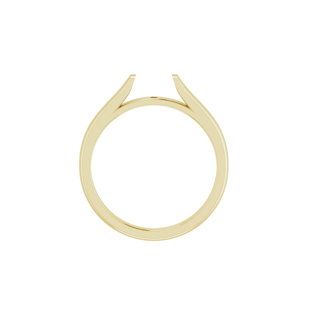 18K Yellow Gold Cathedral Solitaire Semi Mounting