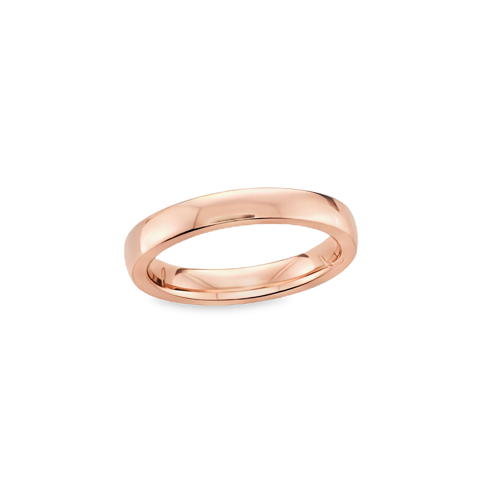18K Rose Gold Low Dome European Comfort Fit Wedding Band