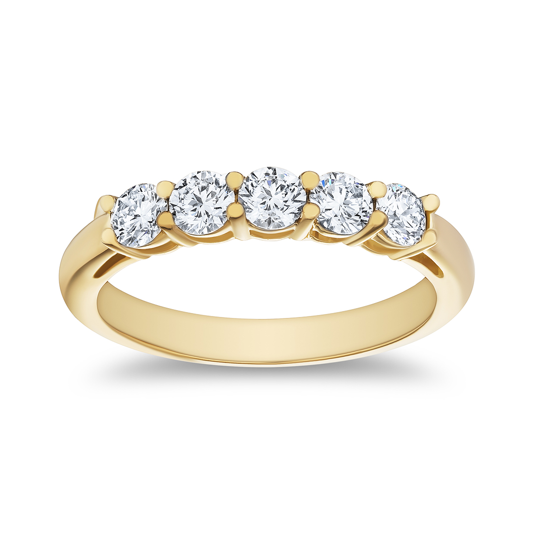 18K Yellow Gold and Diamond Band