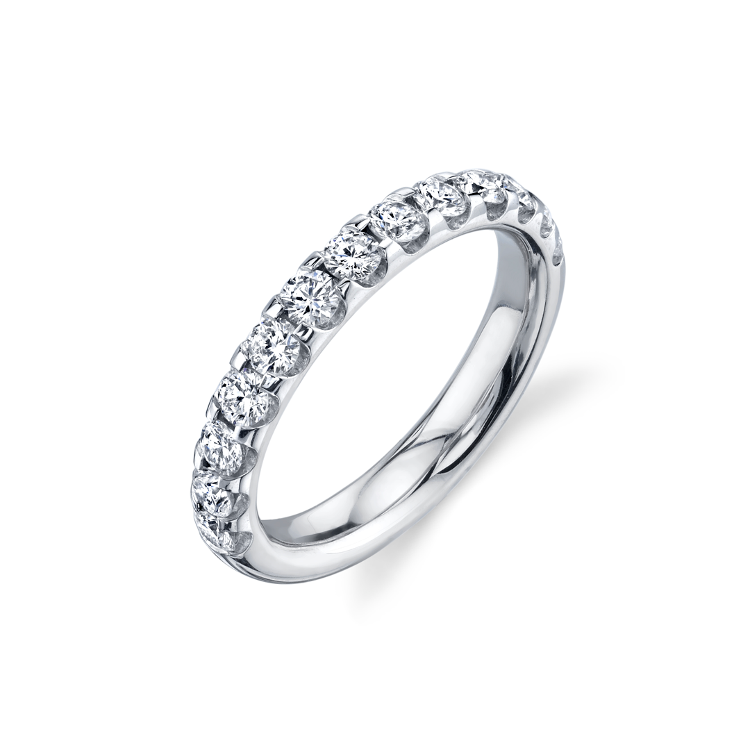 Platinum and Diamond Micro U Prong Band - 1440