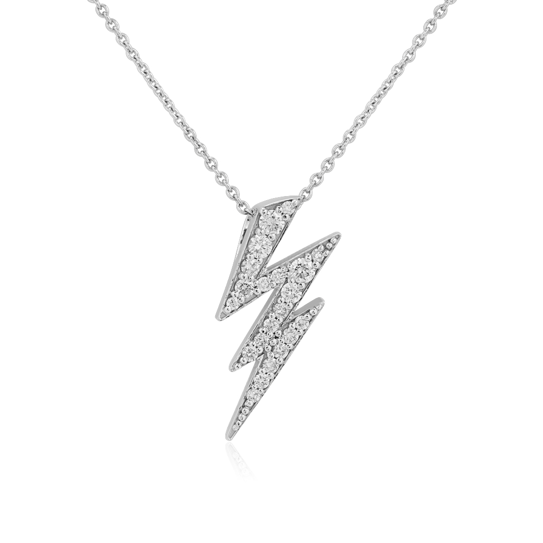 Roberto Coin 18K White Gold Diamond Lightning Bolt Necklace