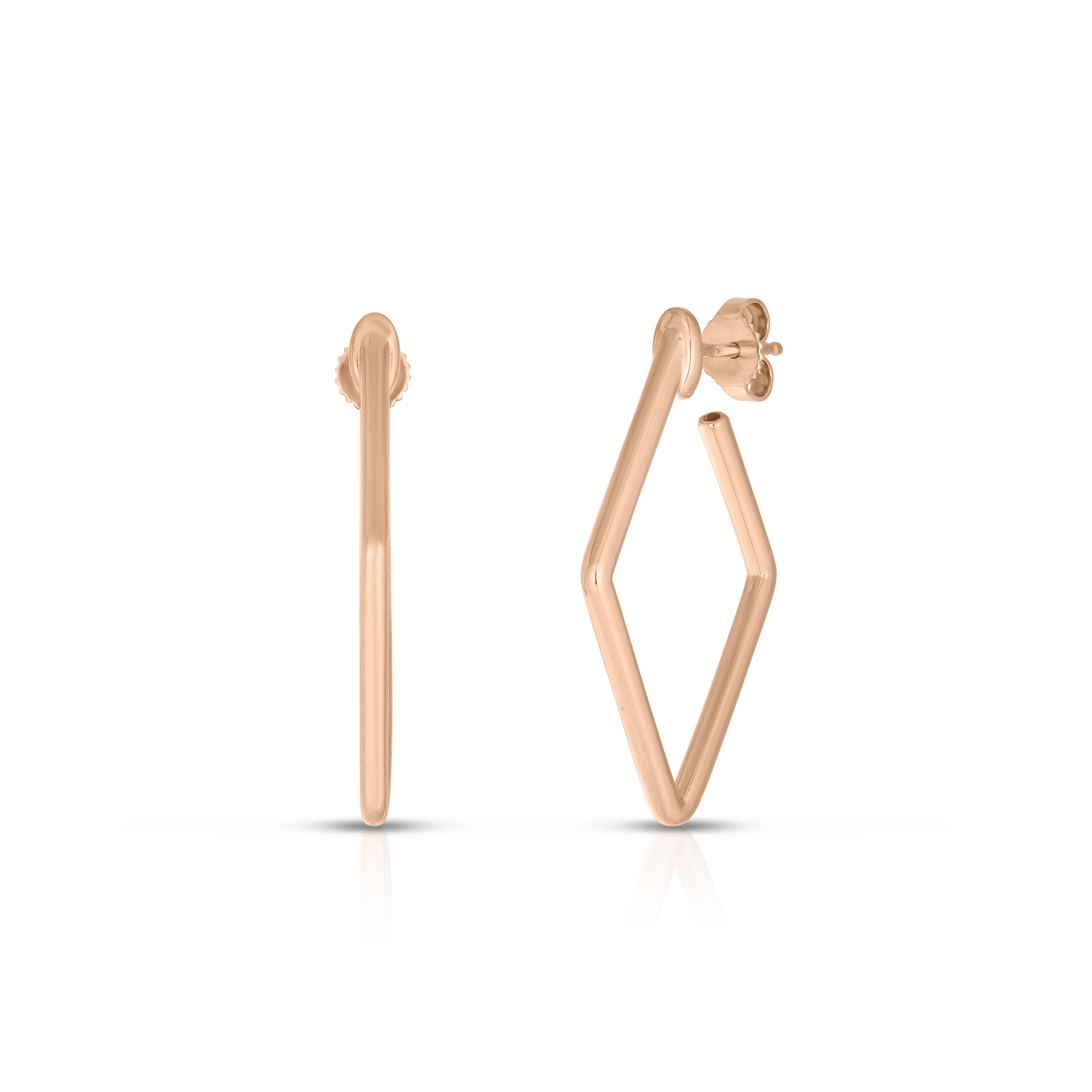 Roberto Coin 18K Rose Gold Designer Gold Small Square Hoop Earrings