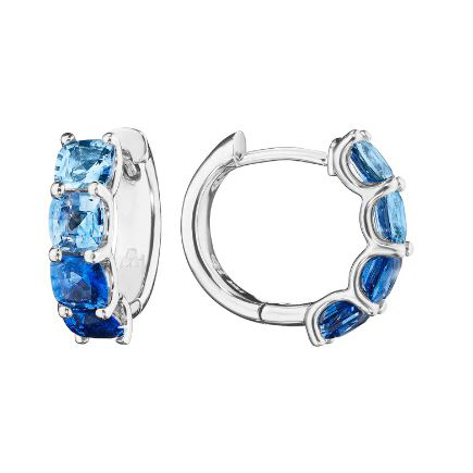 Penny Preville 18K White Gold Ombre Blue Sapphire Hoop Earrings