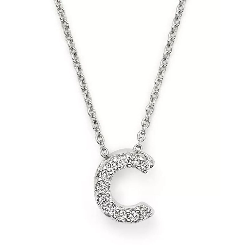 Roberto Coin 18K White Gold Tiny Treasures Diamond Love Letter 