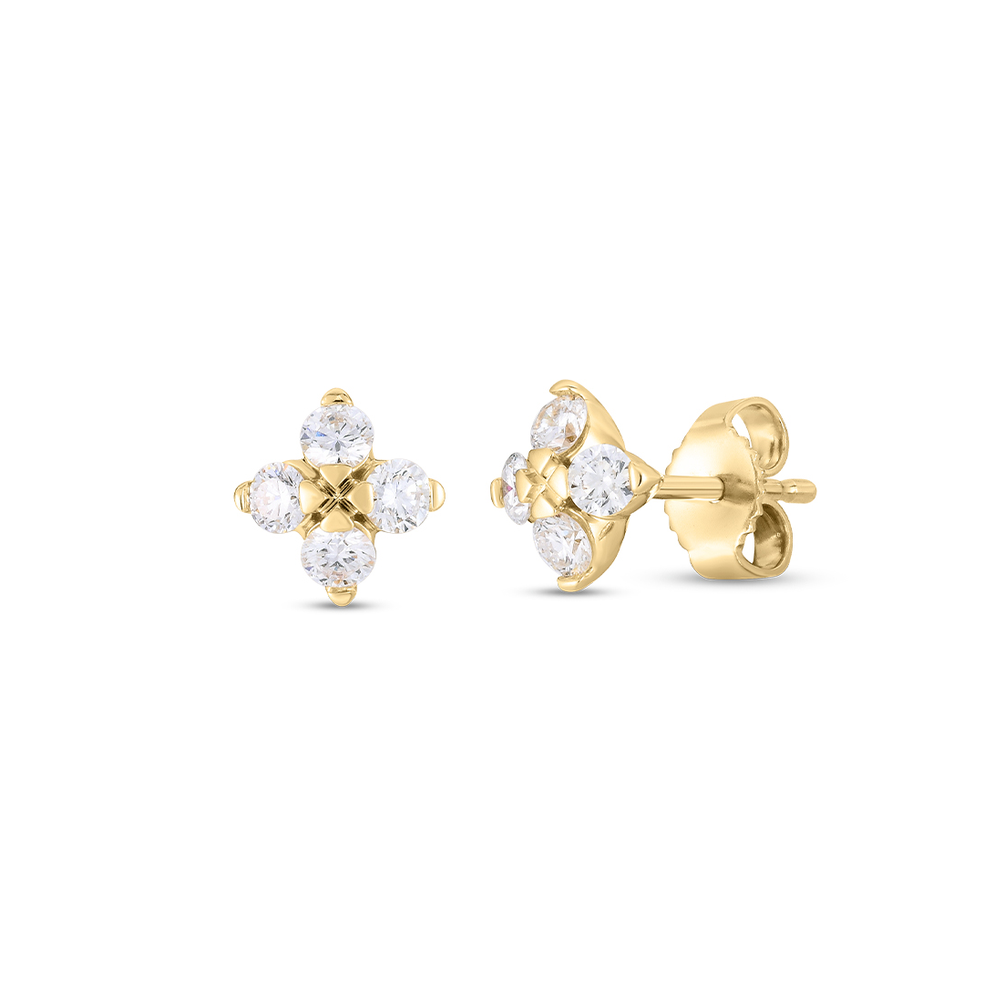 Roberto Coin 18K Yellow Gold Love in Verona Diamond Earrings