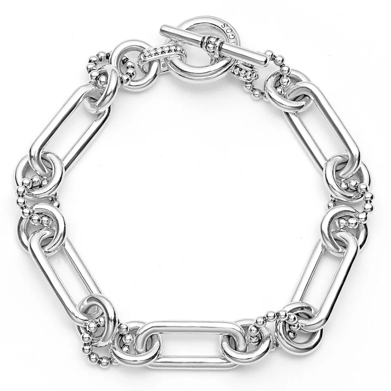 LAGOS Sterling Silver Signature Caviar Link Bracelet