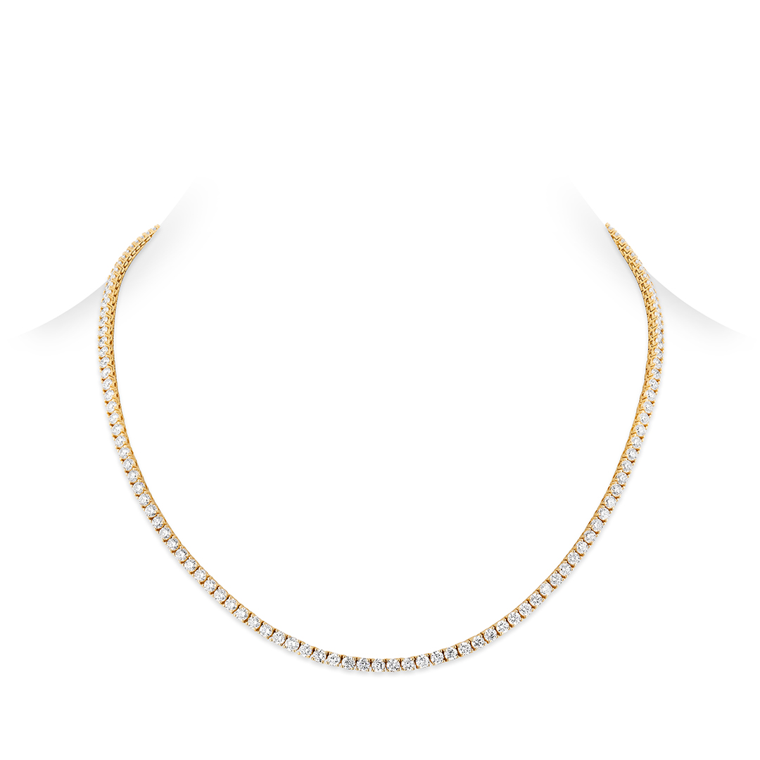 18K Yellow Gold and Diamond Riviera Necklace - 3EON4-1708Y