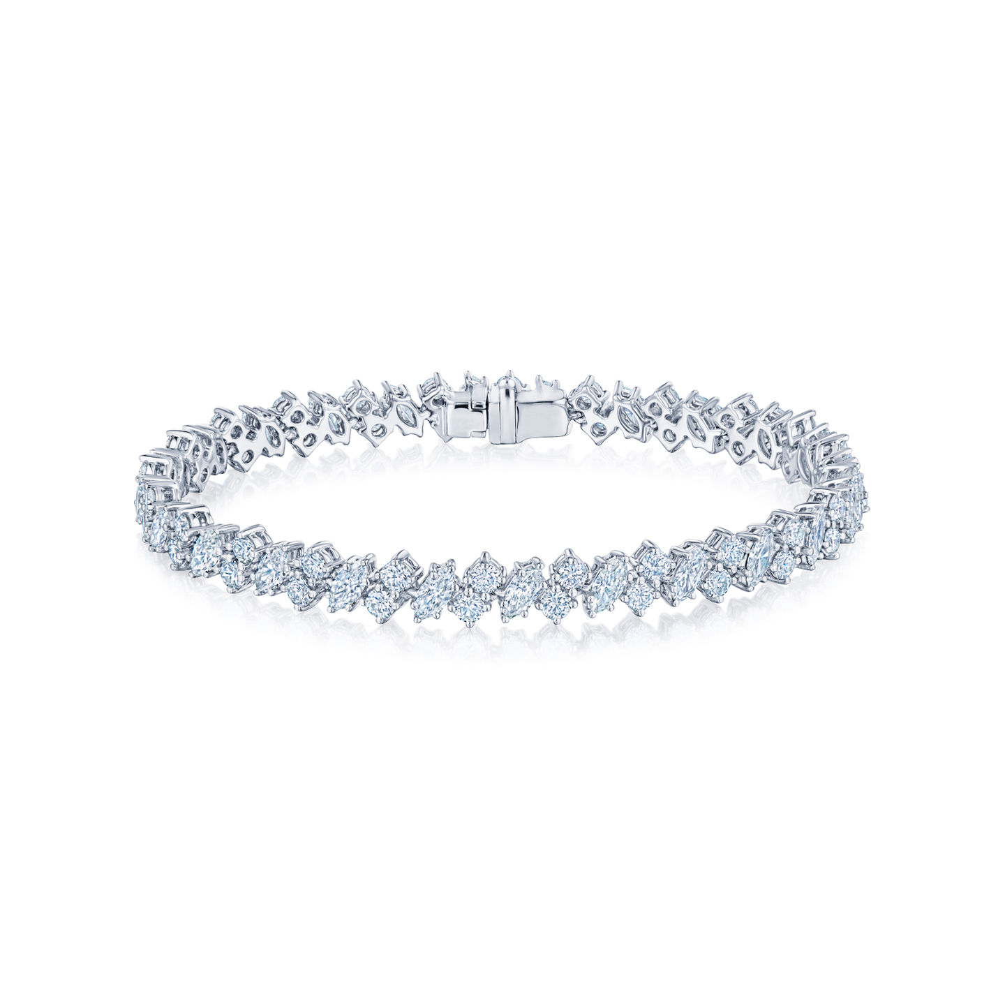 Kwiat 18K White Gold 7" Line Bracelet