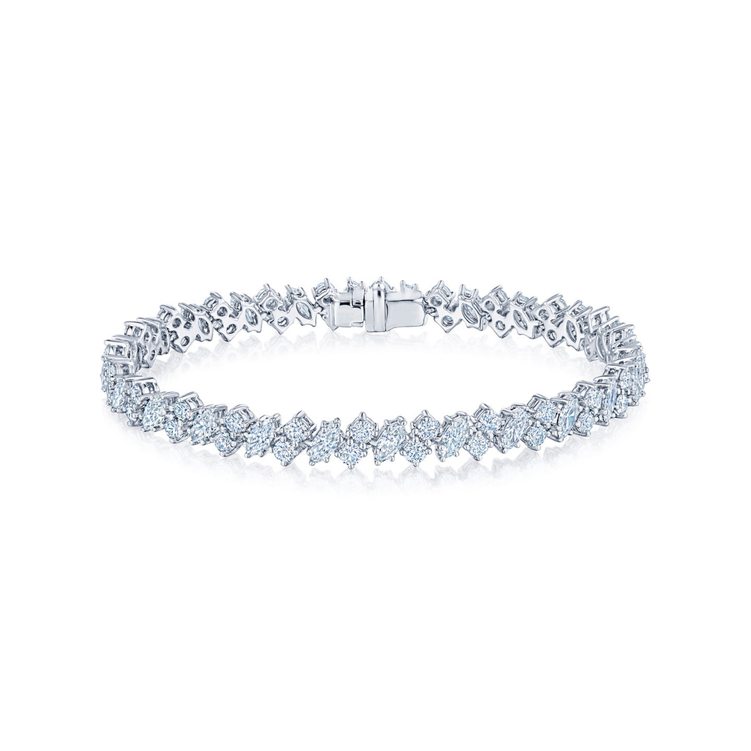 Kwiat 18K White Gold American Beauty Diamond Line Bracelet - B-19592-0-DIA-18KW