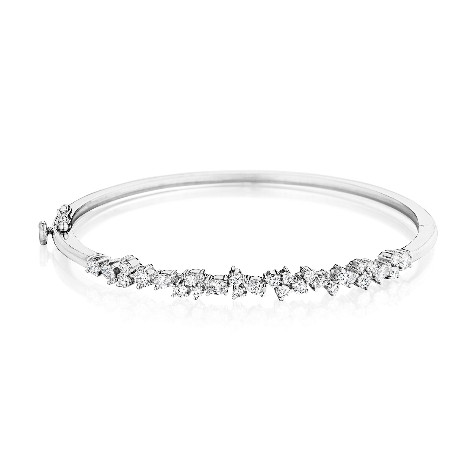 Penny Preville 18K White Gold Stardust Bracelet with Various Shaped Diamonds