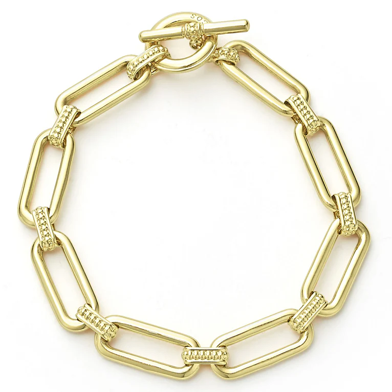 LAGOS 18K Yellow Gold Signature Caviar Link Bracelet - 05-10356-7