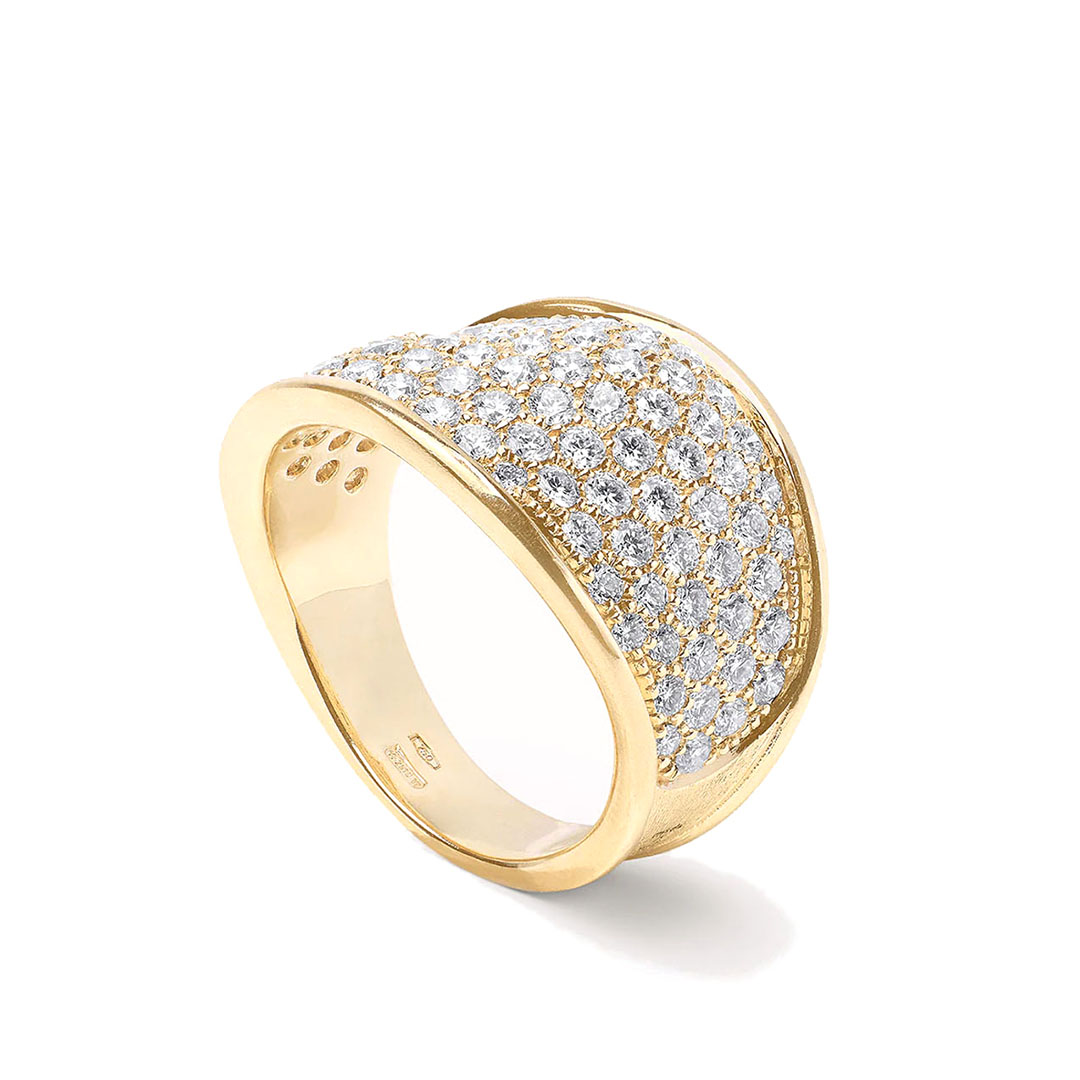 Marco Bicego 18K YellMarco Bicego 18K Yellow Gold Lunaria Pav‚ Diamond Ringow Gold Lunaria Diamond Ring - AB550 B1 Y