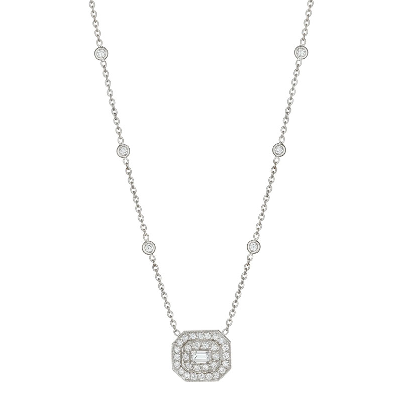 Penny Preville 18K White Gold Art Deco Diamond Necklace