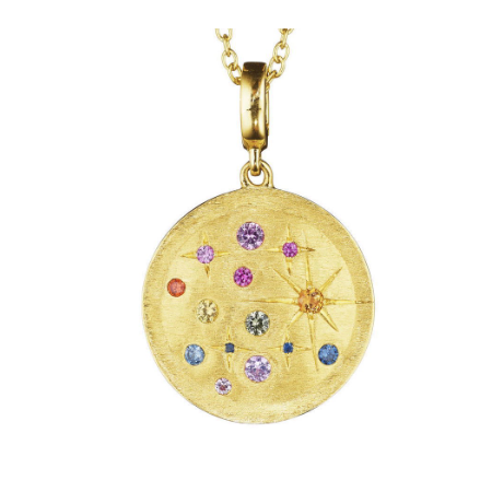 Penny Preville 18K Yellow Gold Galaxy Rainbow Sapphire Pendant