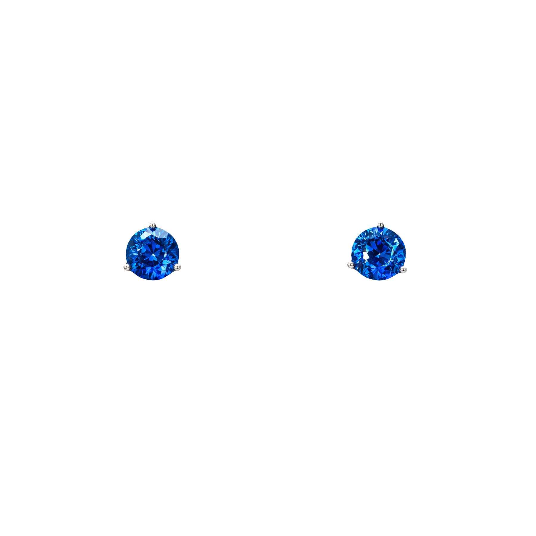 18K White Gold Sapphire Stud Earrings