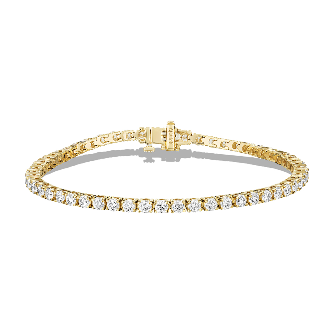 18K Yellow Gold and Diamond Tennis Bracelet