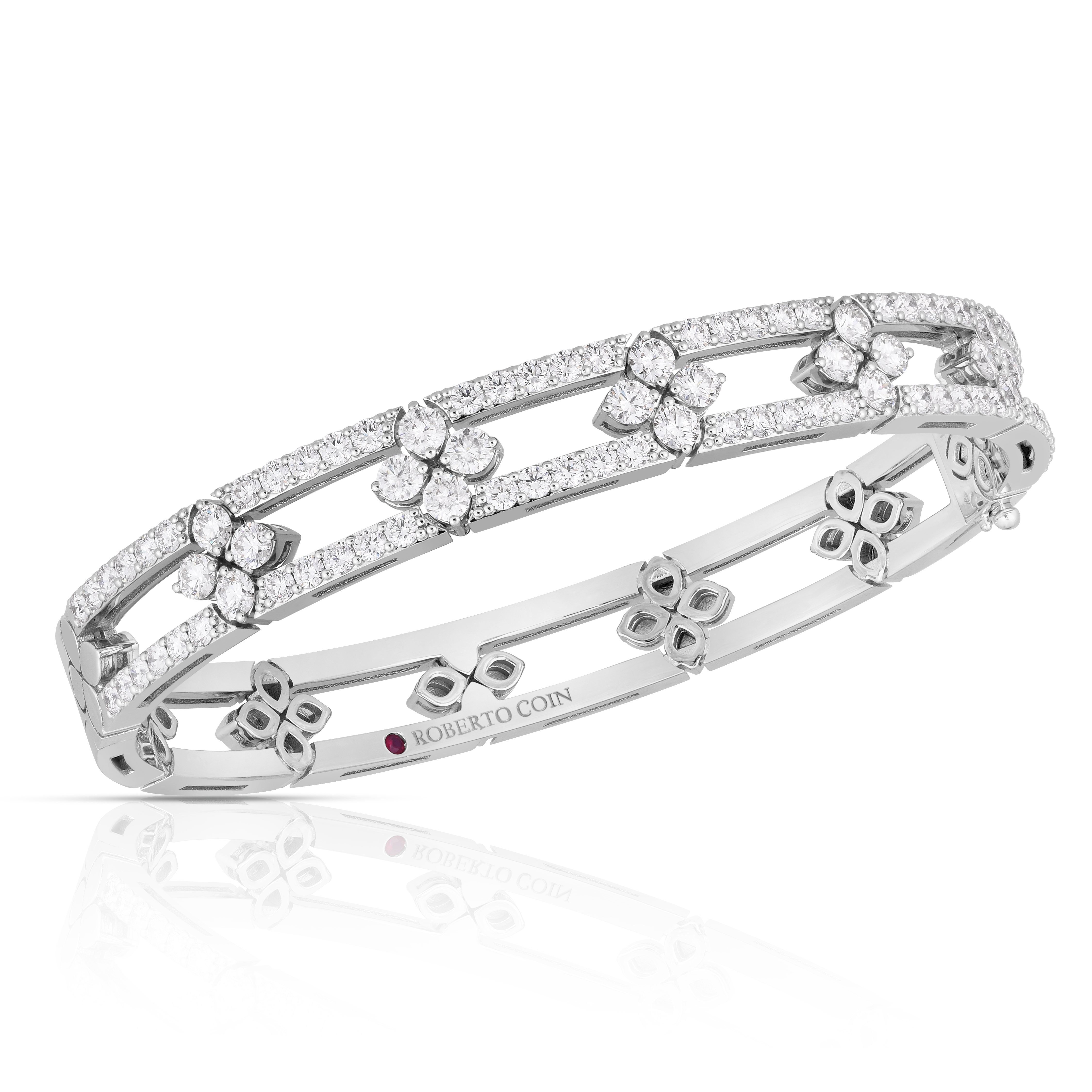 Roberto Coin 18K White Gold Love in Verona Diamond Bangle Bracelet - 8883249AWBAX