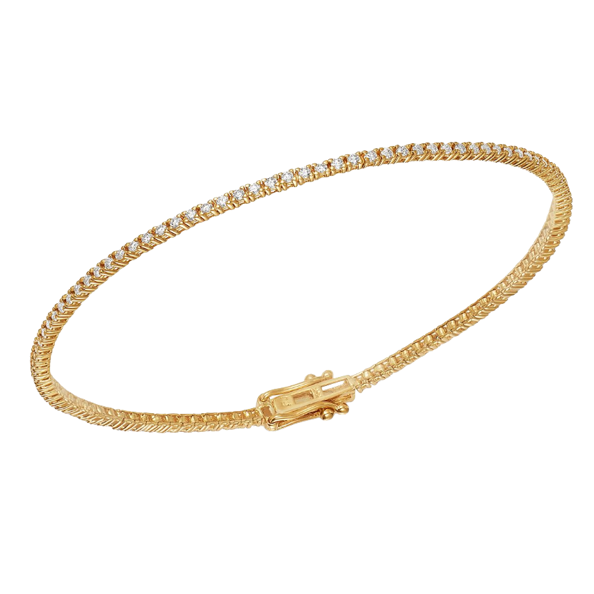 14K Yellow Gold Diamond Tennis Bracelet