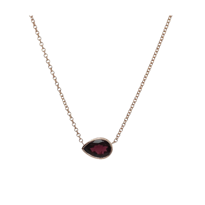 18K Rose Gold Tourmaline Pendant Necklace