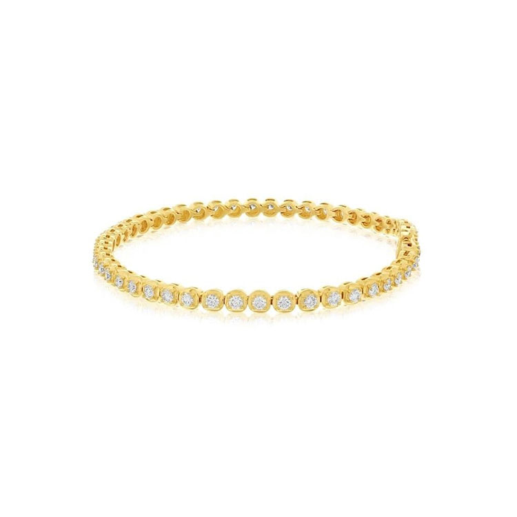 18K Yellow Gold Diamond Tennis Bracelet