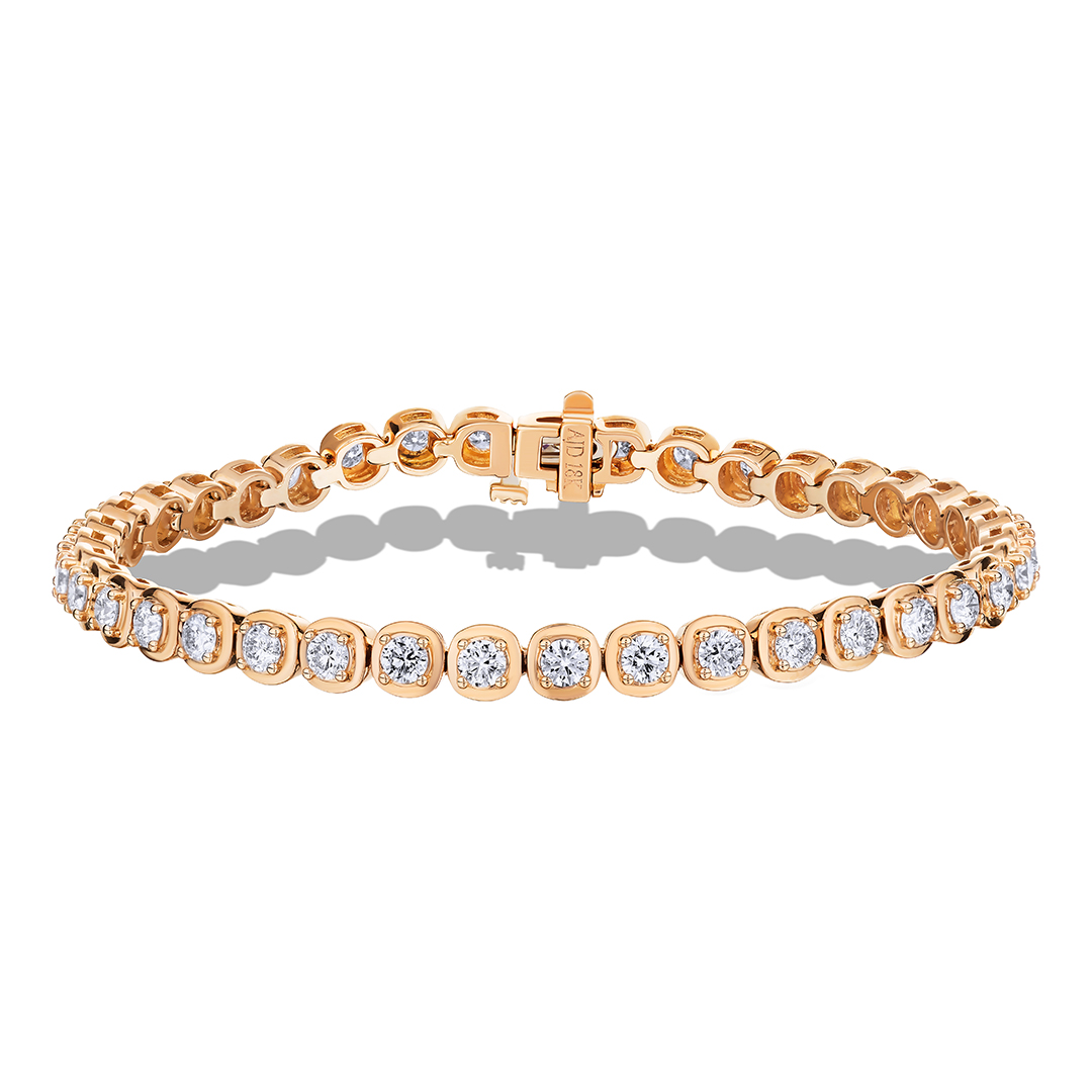 18K Rose Gold and Diamond Tennis Bracelet