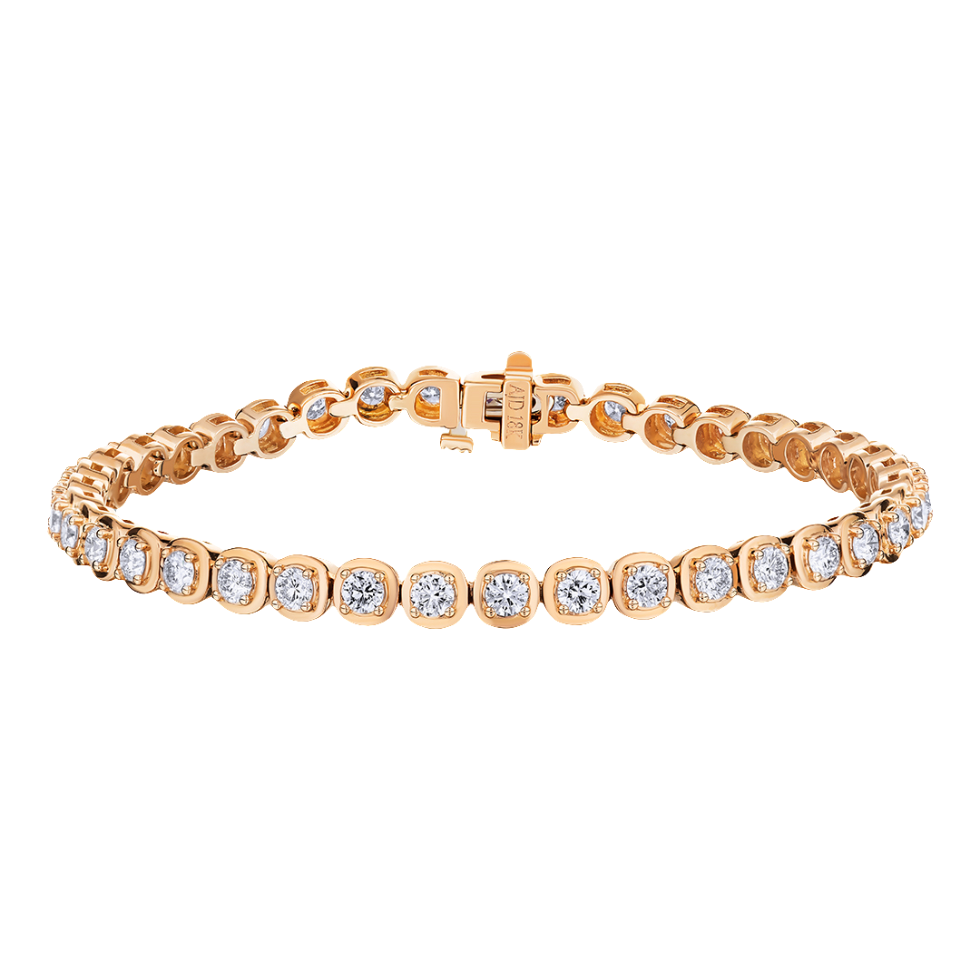 18K Rose Gold and Diamond Tennis Bracelet