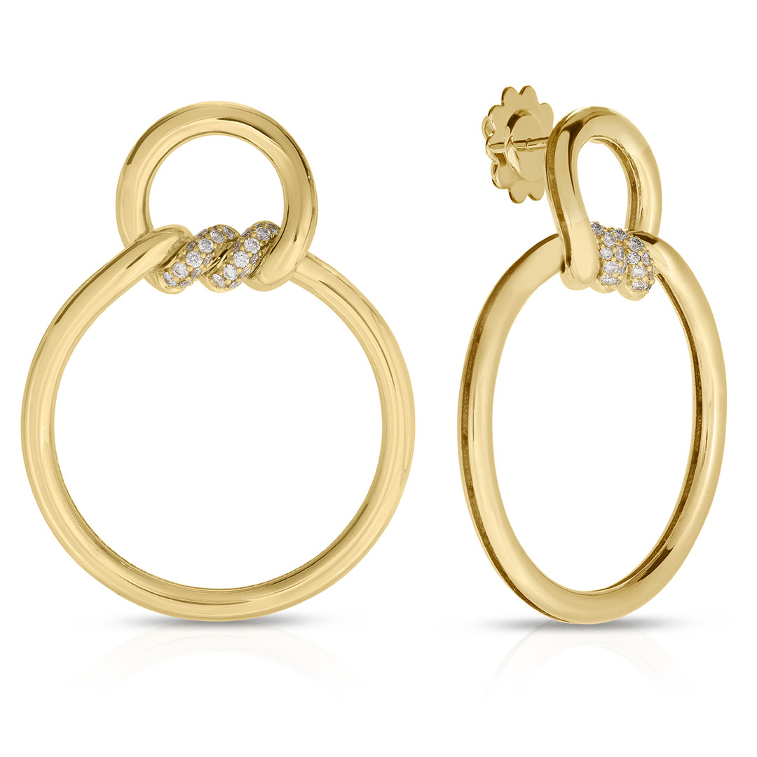 Roberto Coin 18K Yellow Gold Cialoma Diamond Hoop Earrings