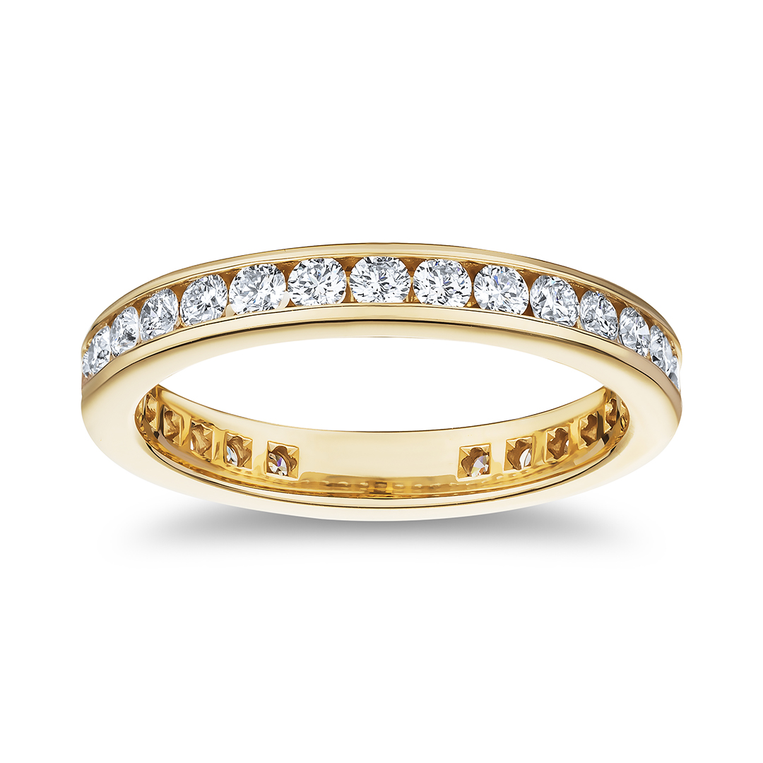 18K Yellow Gold and Diamond Eternity Band