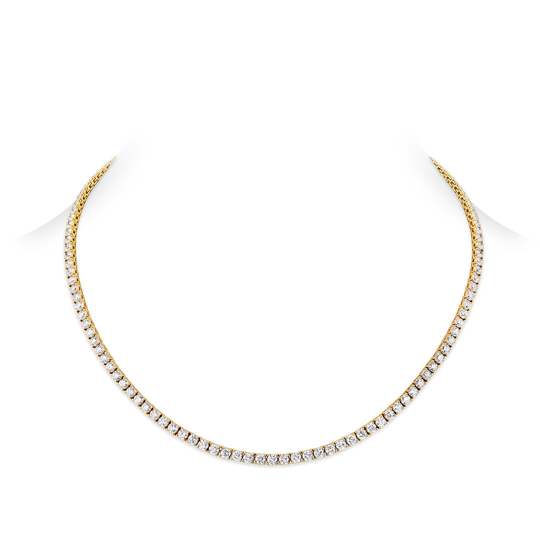 18K Yellow Gold Diamond Riviera Necklace - 3EON4-1710Y