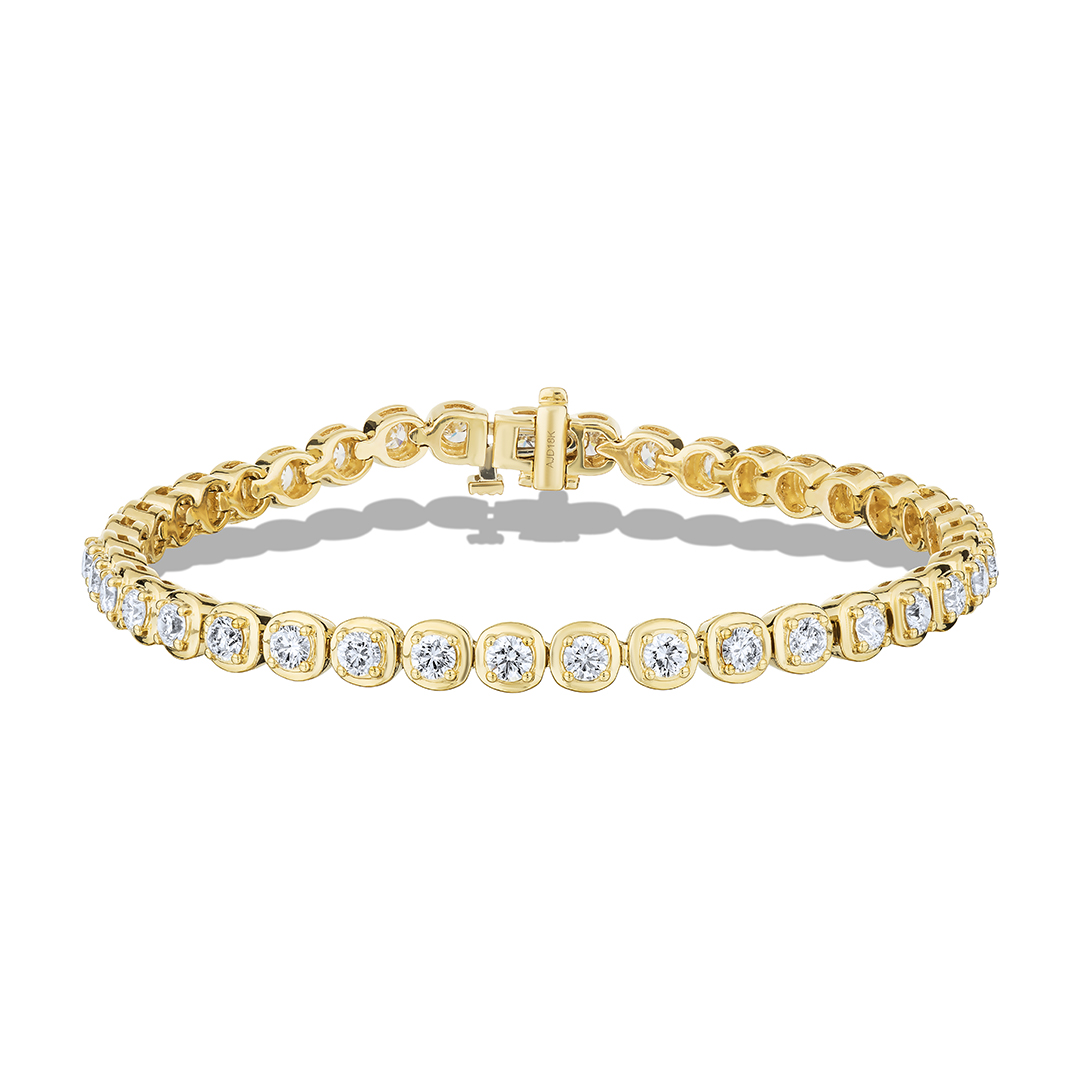 18K Yellow Gold and Diamond Tennis Bracelet