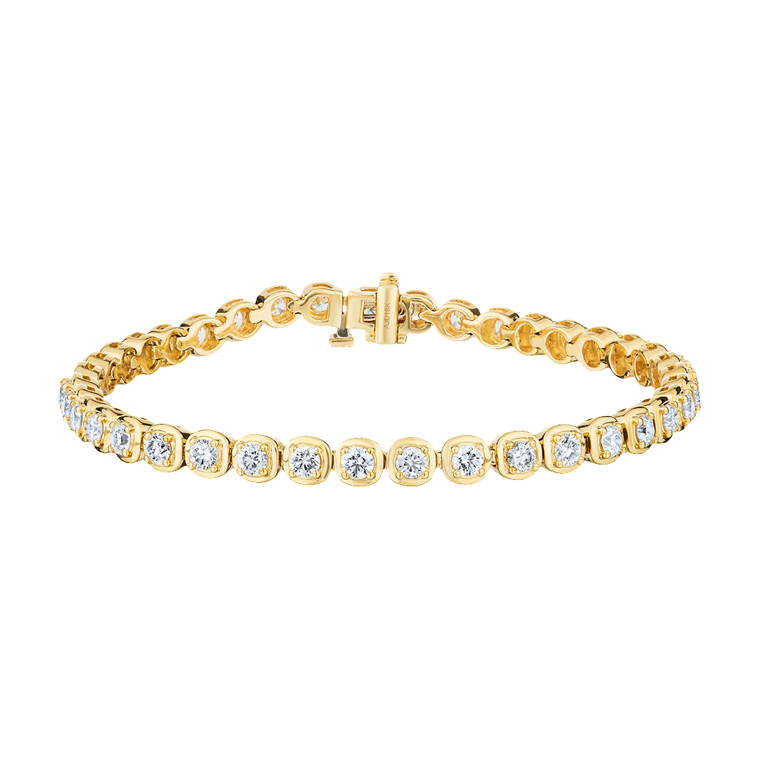 18K Yellow Gold and Diamond Tennis Bracelet