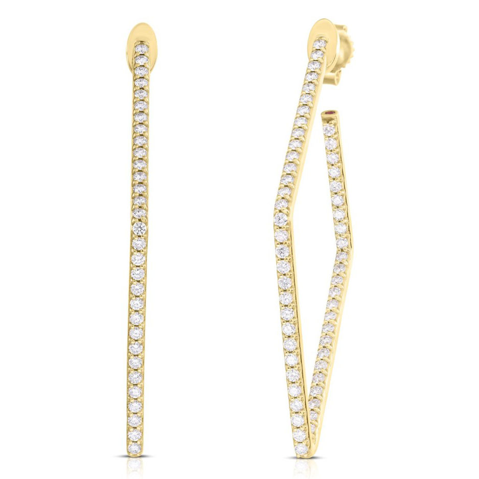 Roberto Coin 18K Yellow Gold Perfect Diamond Hoop Earrings