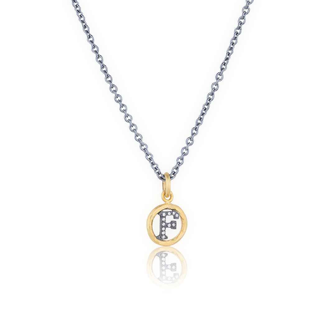 Lika Behar 24K Yellow Gold and Oxidized Sterling Silver Expressions Diamond Necklace