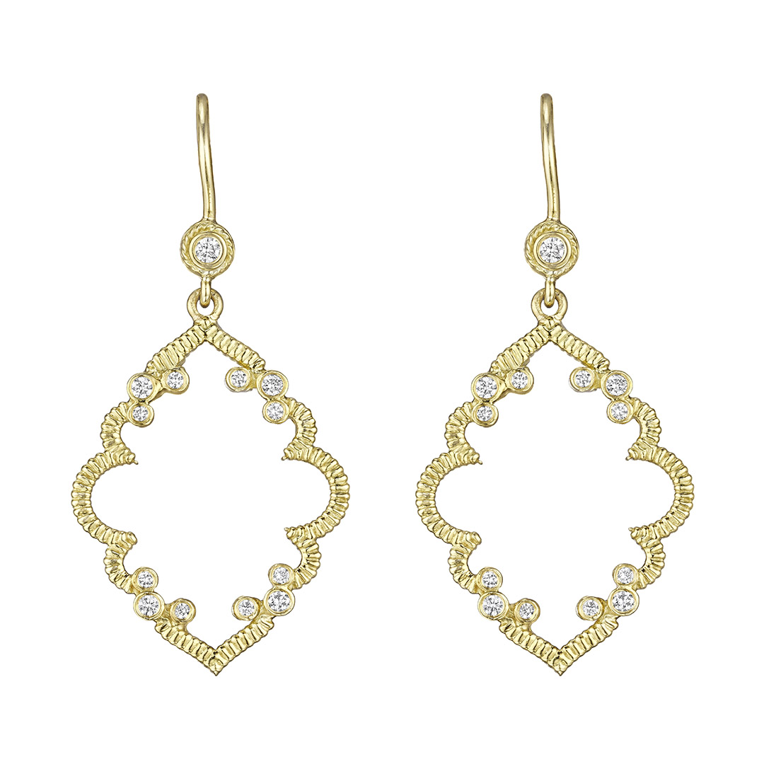 Penny Preville 18K Yellow Gold Arabesque Collection Drop Earrings