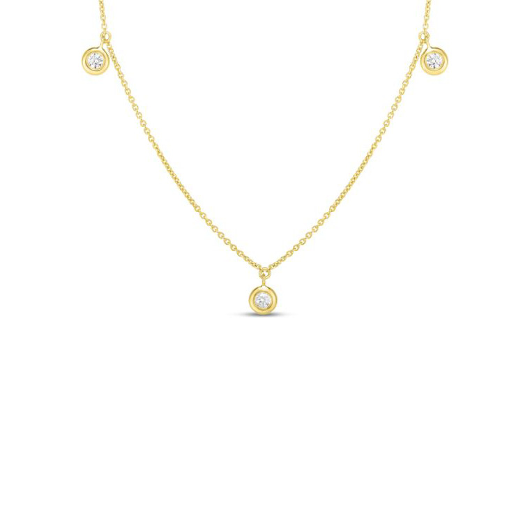 Roberto Coin 18K Yellow Gold Diamonds by the Inch Three Station Necklace