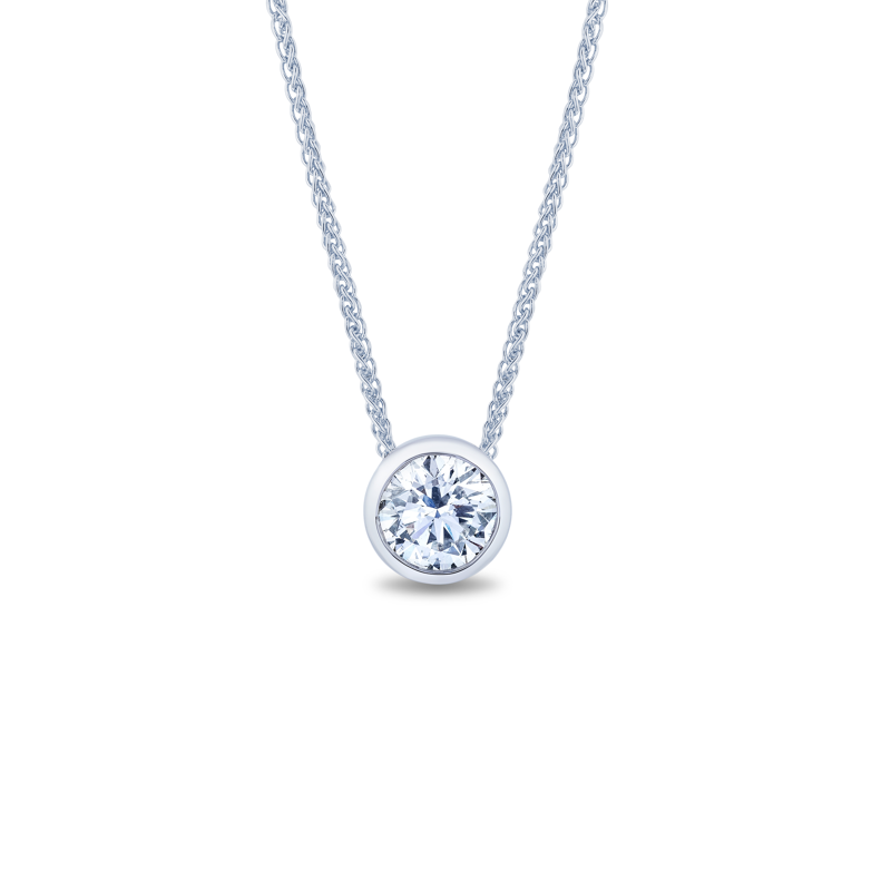 18K White Gold and Diamond Slider Necklace
