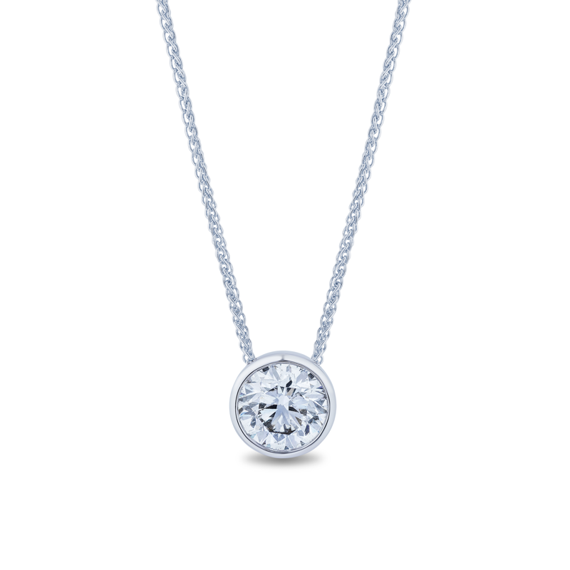 18K White Gold and Diamond Slider Necklace