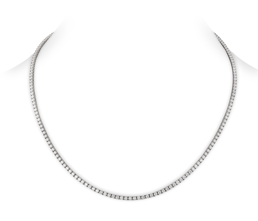 18K White Gold Diamond Riviera Necklace